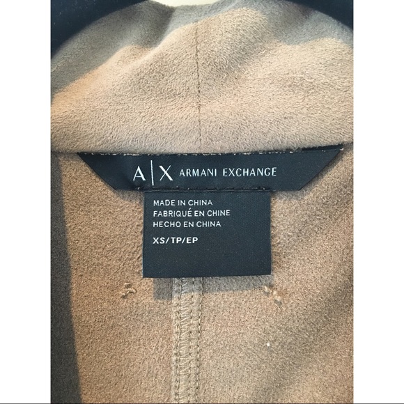 Armani Exchange Brown Tan Faux Suede Fluid Blazer Cardigan - Picture 10 of 12